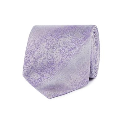 Lilac paisley silk tie